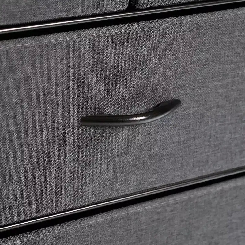 Flash Furniture Sodano Table de Chevet 4 Tiroirs avec Station de Charge, 2 Ports USB et 1 Prise, Cadre Métallique, Dessus, Tiroirs et Poignées en Bois Manufacturé