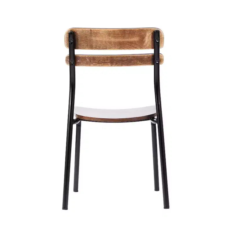Lot de 2 chaises de salle à manger Flash Furniture Cyprus de qualité commerciale en bois massif avec structure en métal et finition antique