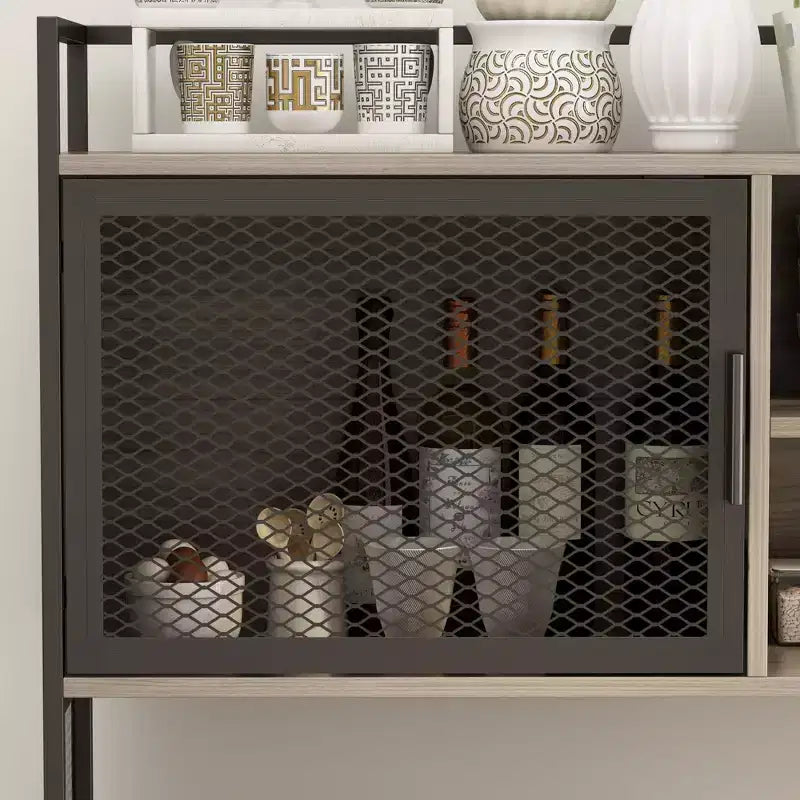 Famapy 59 in. W Kitchen Wood Buffet Sideboard Pantry Cabinet For Dining Room with Metal MDoors 3-Drawers Shelves