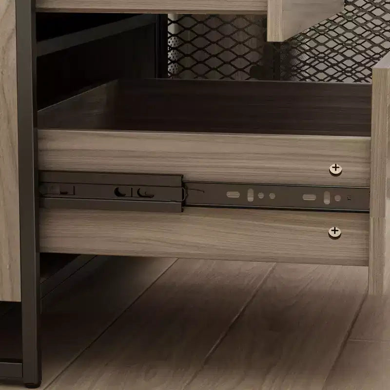 Famapy 59 in. W Kitchen Wood Buffet Sideboard Pantry Cabinet For Dining Room with Metal MDoors 3-Drawers Shelves