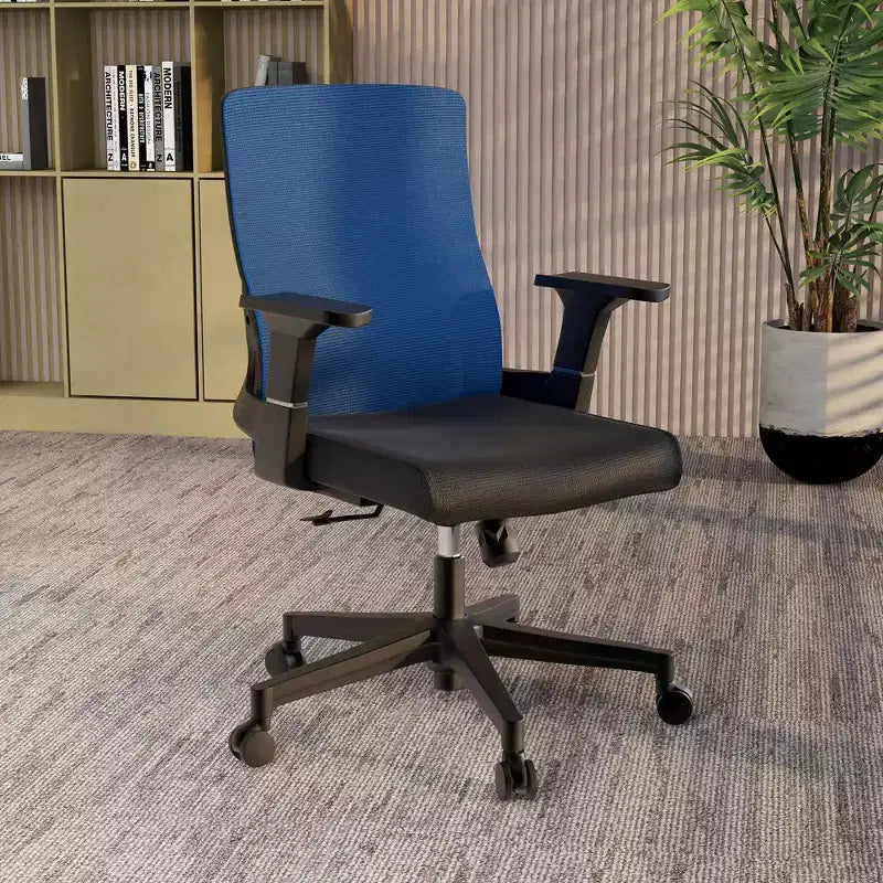 Chaise de bureau ergonomique en maille LeisureMod Brio – Soutien lombaire respirant – Chaise de bureau pivotante et inclinable réglable