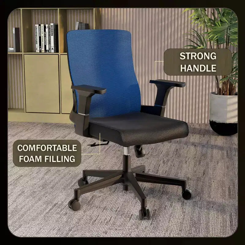 Chaise de bureau ergonomique en maille LeisureMod Brio – Soutien lombaire respirant – Chaise de bureau pivotante et inclinable réglable