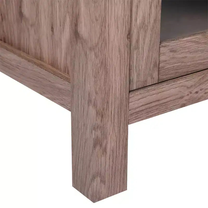 Merrick Lane Two-Drawer Engineered Wood Buffet Sideboard Cabinet with Open Shelf, Two Tempered Glass Cabinet Doors for Dining Room/Kitchen