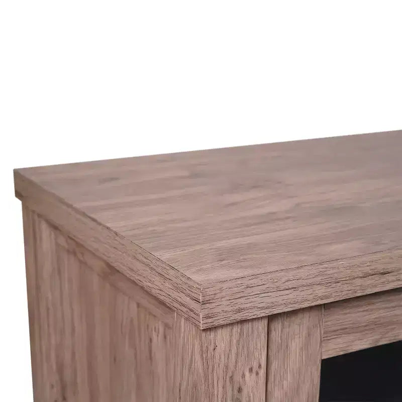 Merrick Lane Two-Drawer Engineered Wood Buffet Sideboard Cabinet with Open Shelf, Two Tempered Glass Cabinet Doors for Dining Room/Kitchen