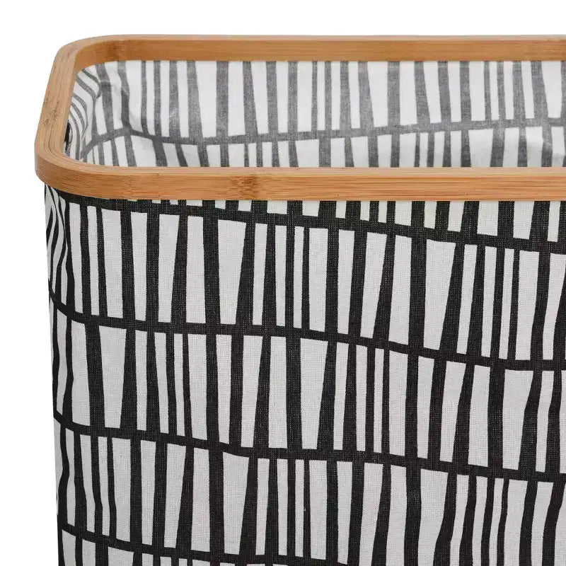 Panier à linge rectangulaire Krush avec rebord en bambou Household Essentials