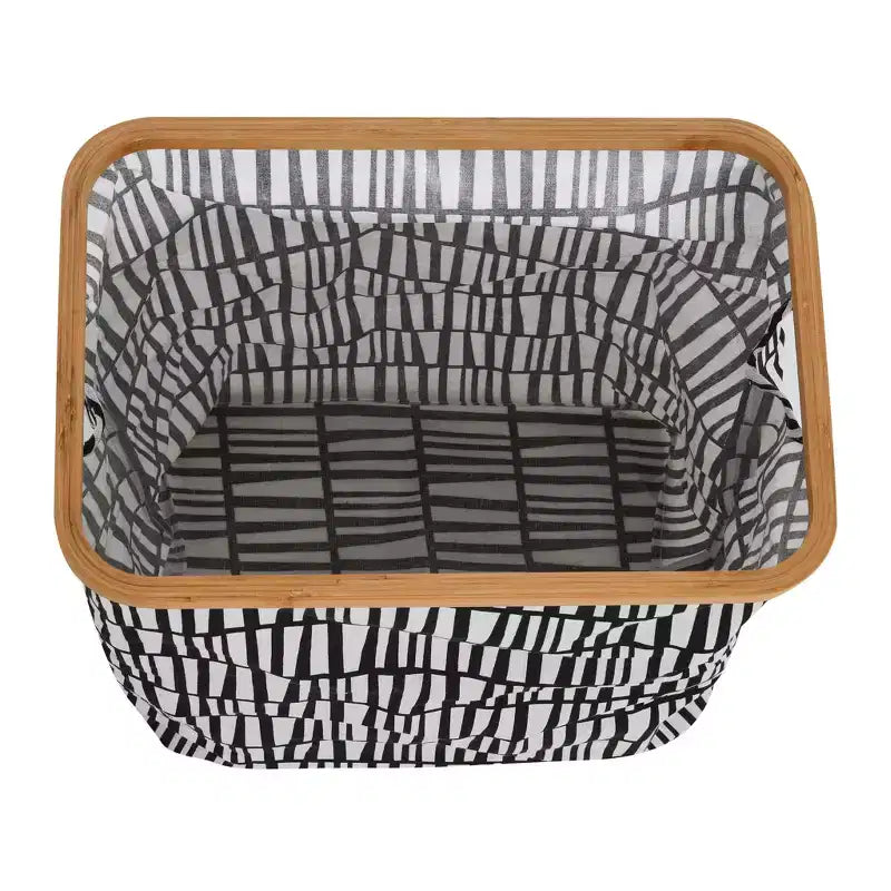 Panier à linge rectangulaire Krush avec rebord en bambou Household Essentials