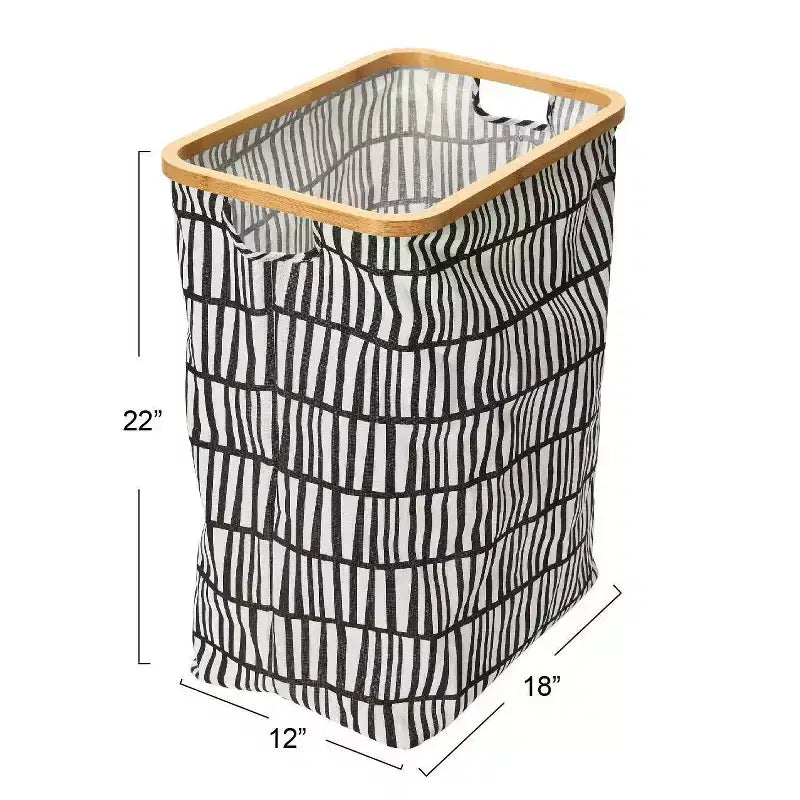 Panier à linge rectangulaire Krush avec rebord en bambou Household Essentials
