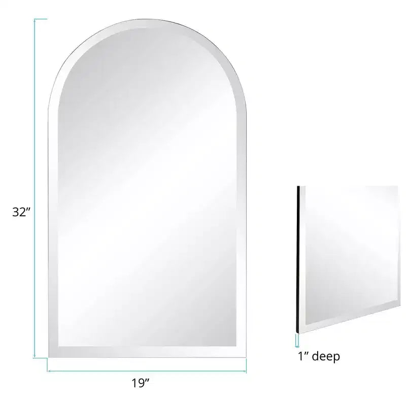 Howard Elliott Frameless Beveled Wall Mirror