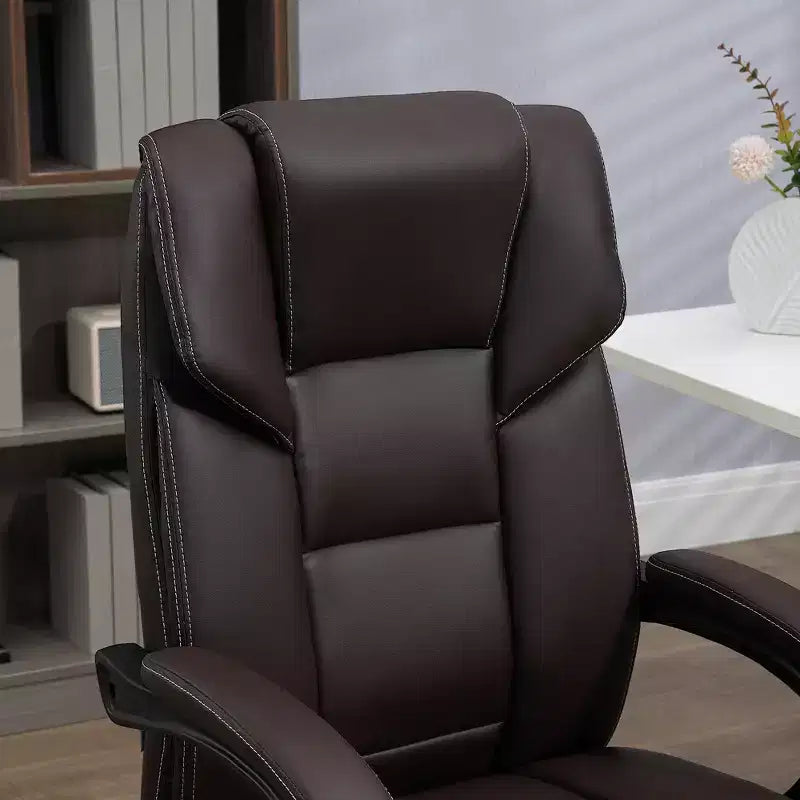 Fauteuil de bureau massant Vinsetto avec 6 points de vibration, fauteuil d'ordinateur inclinable en cuir PU chauffant au niveau lombaire avec hauteur réglable, repose-pieds