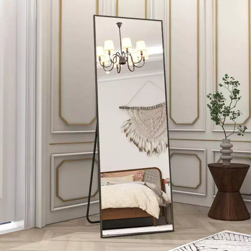 HOMLUX 64x21/58x18 Rectangular Leaning Floor Mirror Full Length Standing Mirror Bathroom