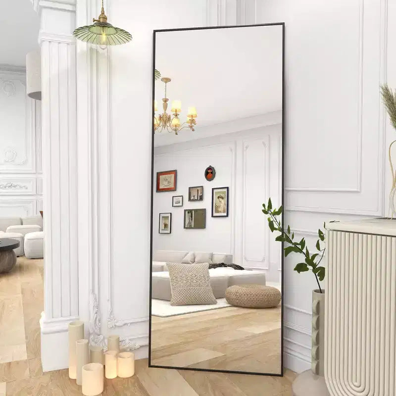 HOMLUX 64x21/58x18 Rectangular Leaning Floor Mirror Full Length Standing Mirror Bathroom