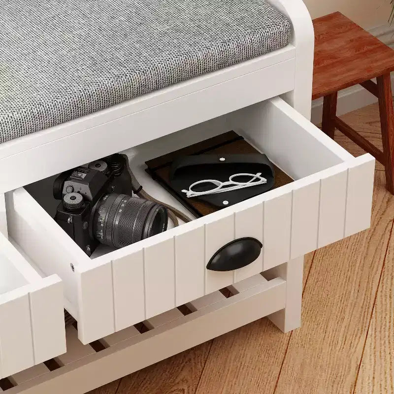 Famapy Wood 3-in-1 Hall Tree with 4-Metal Hooks Storage Bench