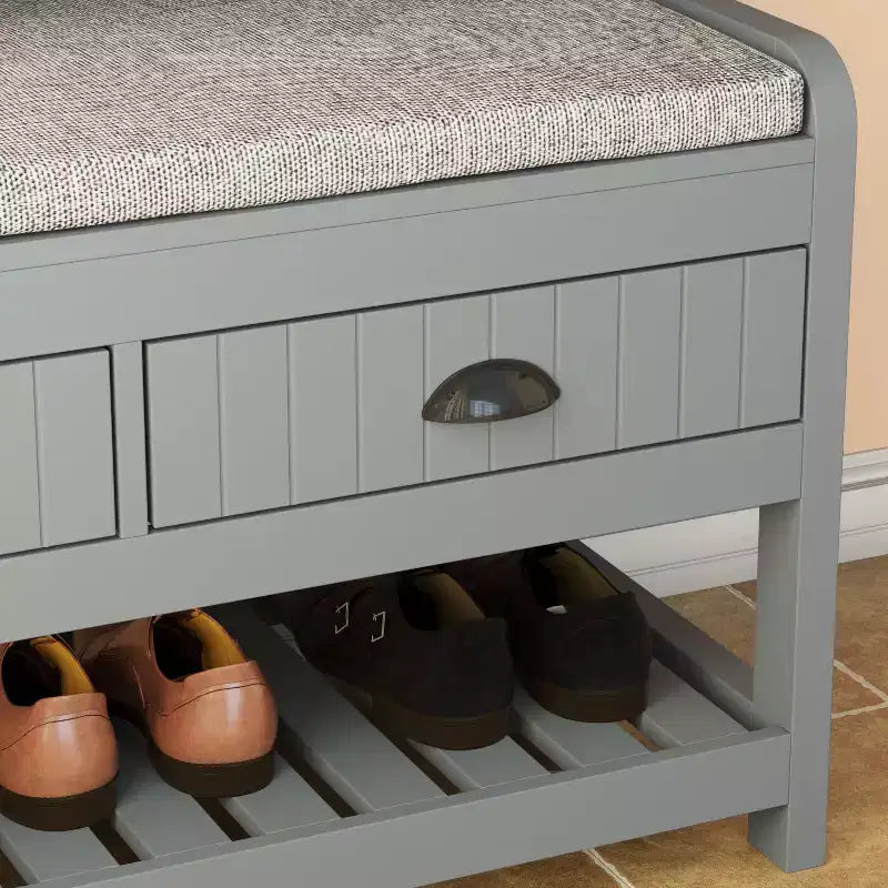 Famapy Wood 3-in-1 Hall Tree with 4-Metal Hooks Storage Bench
