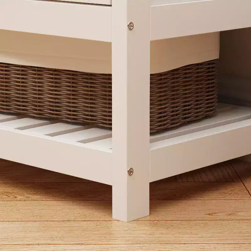 Famapy Wood 3-in-1 Hall Tree with 4-Metal Hooks Storage Bench