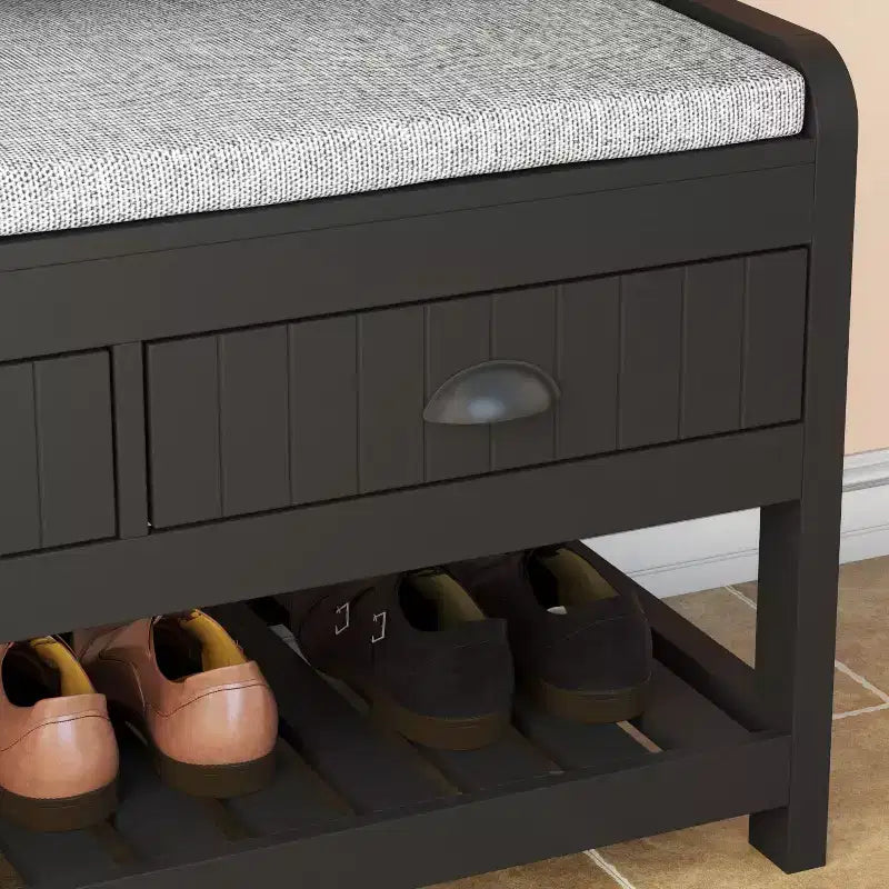 Famapy Wood 3-in-1 Hall Tree with 4-Metal Hooks Storage Bench