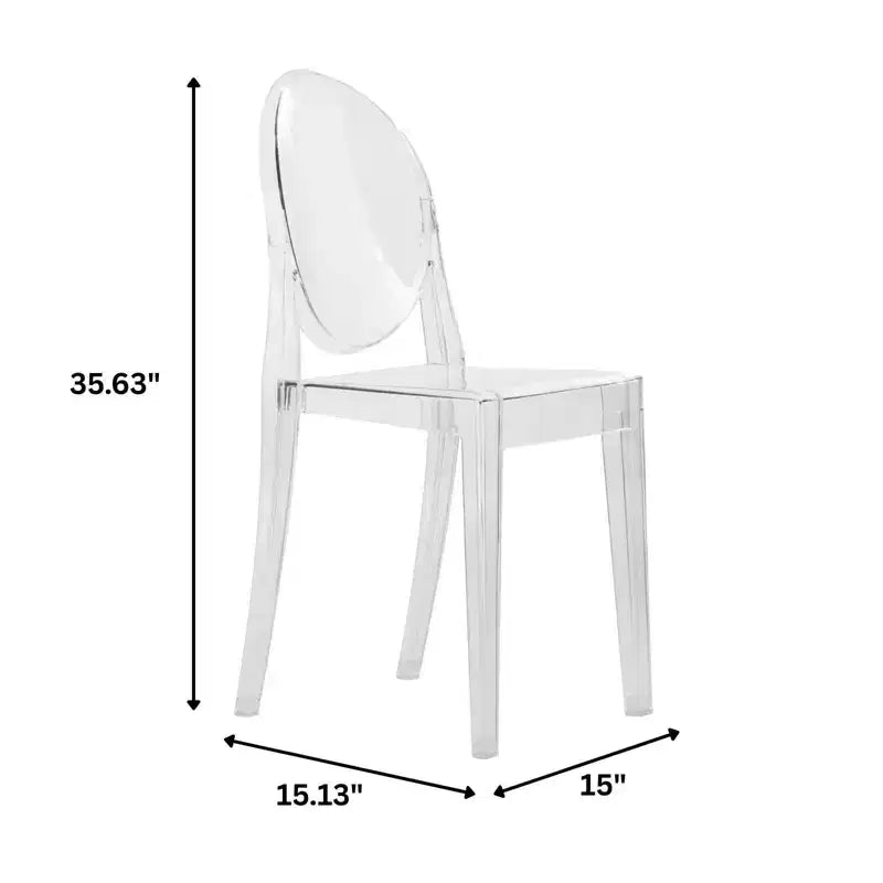 LeisureMod Marion Chaise moderne en acrylique, chaise fantôme du milieu du siècle avec assise moulée, idéale pour la salle à manger, la cuisine, le bureau, le salon, le café ou l'espace de travail
