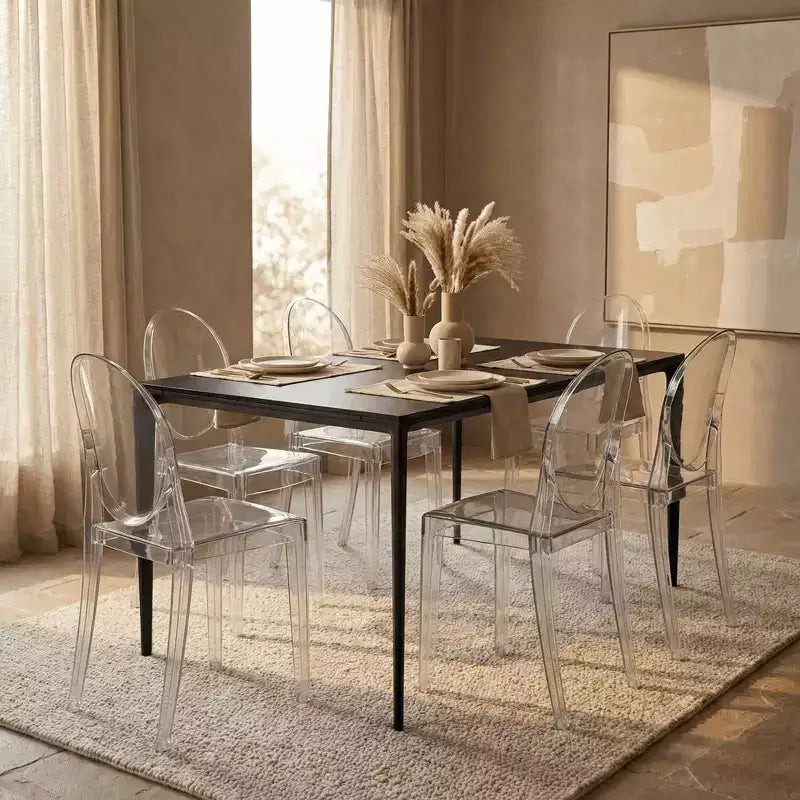 LeisureMod Marion Chaise moderne en acrylique, chaise fantôme du milieu du siècle avec assise moulée, idéale pour la salle à manger, la cuisine, le bureau, le salon, le café ou l'espace de travail