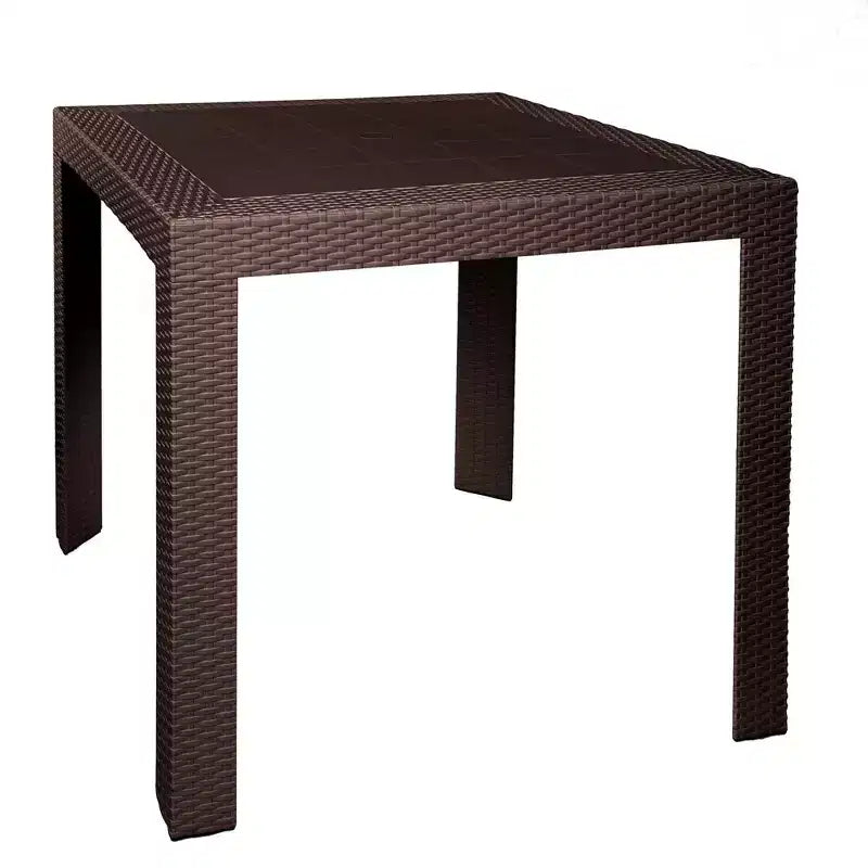 Table de salle à manger d'extérieur carrée 31 pouces LeisureMod Mace Collection - Table de bistrot de patio tissée moderne toutes saisons