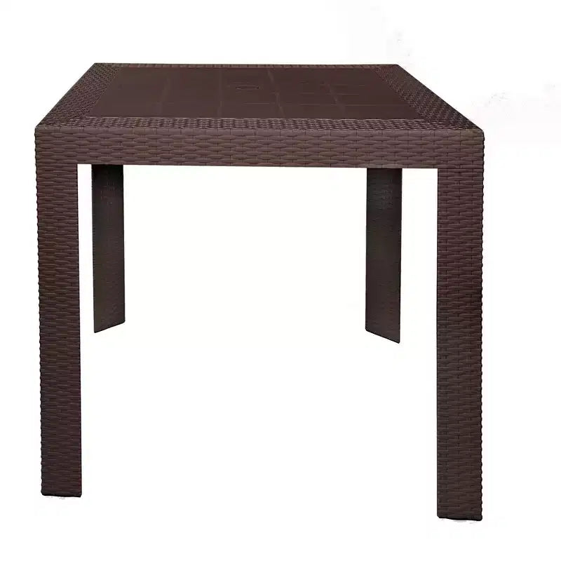 Table de salle à manger d'extérieur carrée 31 pouces LeisureMod Mace Collection - Table de bistrot de patio tissée moderne toutes saisons
