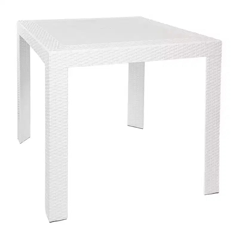 Table de salle à manger d'extérieur carrée 31 pouces LeisureMod Mace Collection - Table de bistrot de patio tissée moderne toutes saisons