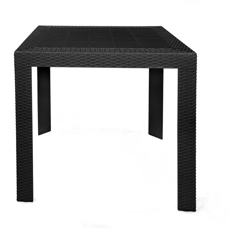 Table de salle à manger d'extérieur carrée 31 pouces LeisureMod Mace Collection - Table de bistrot de patio tissée moderne toutes saisons