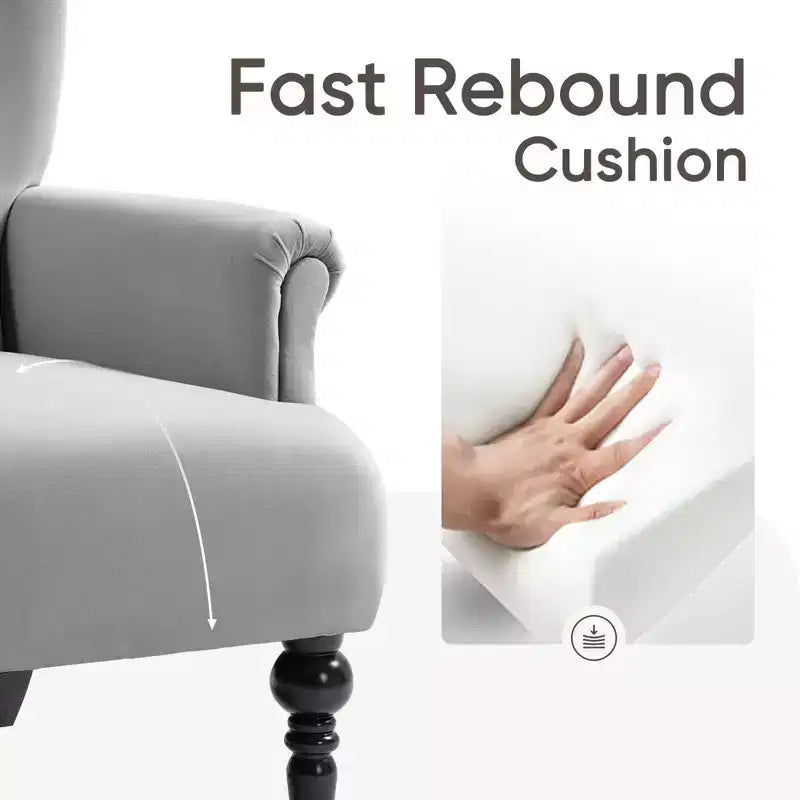 Hyleory 31'' Wide Velvet Wingback Chair