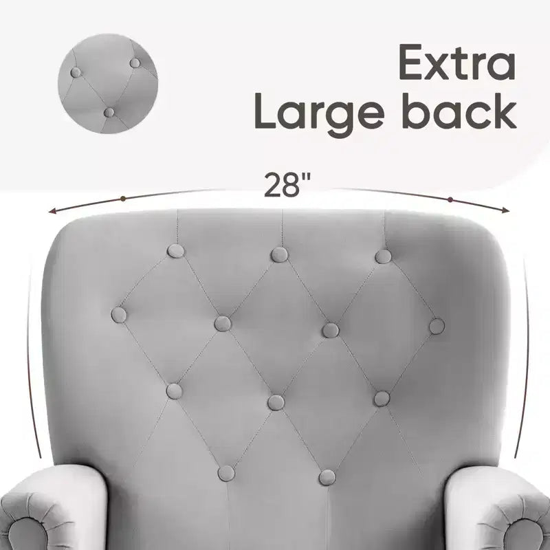 Hyleory 31'' Wide Velvet Wingback Chair