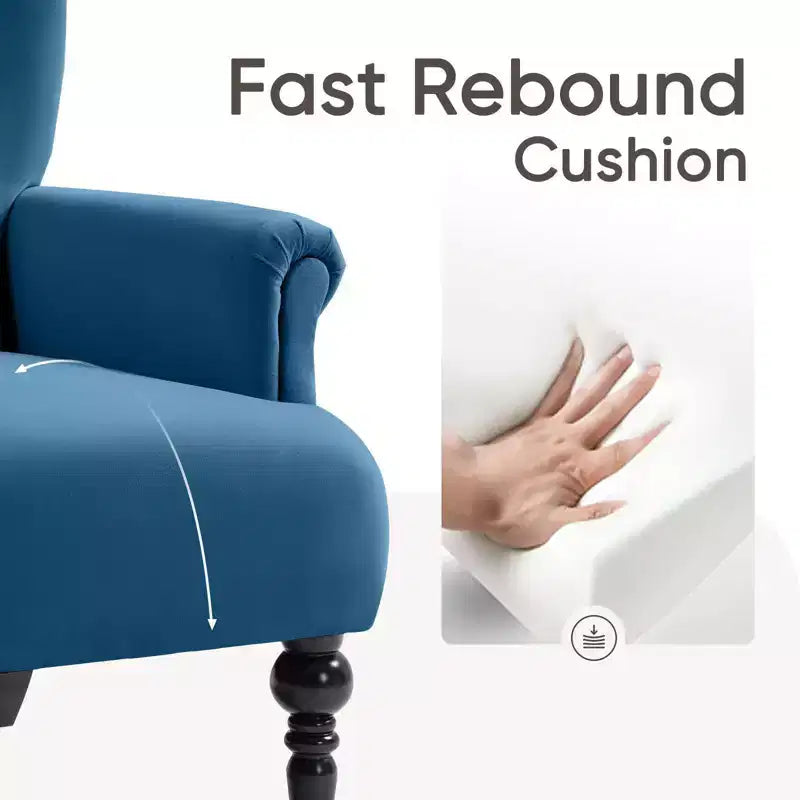 Hyleory 31'' Wide Velvet Wingback Chair