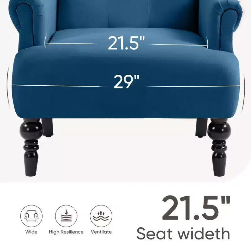 Hyleory 31'' Wide Velvet Wingback Chair