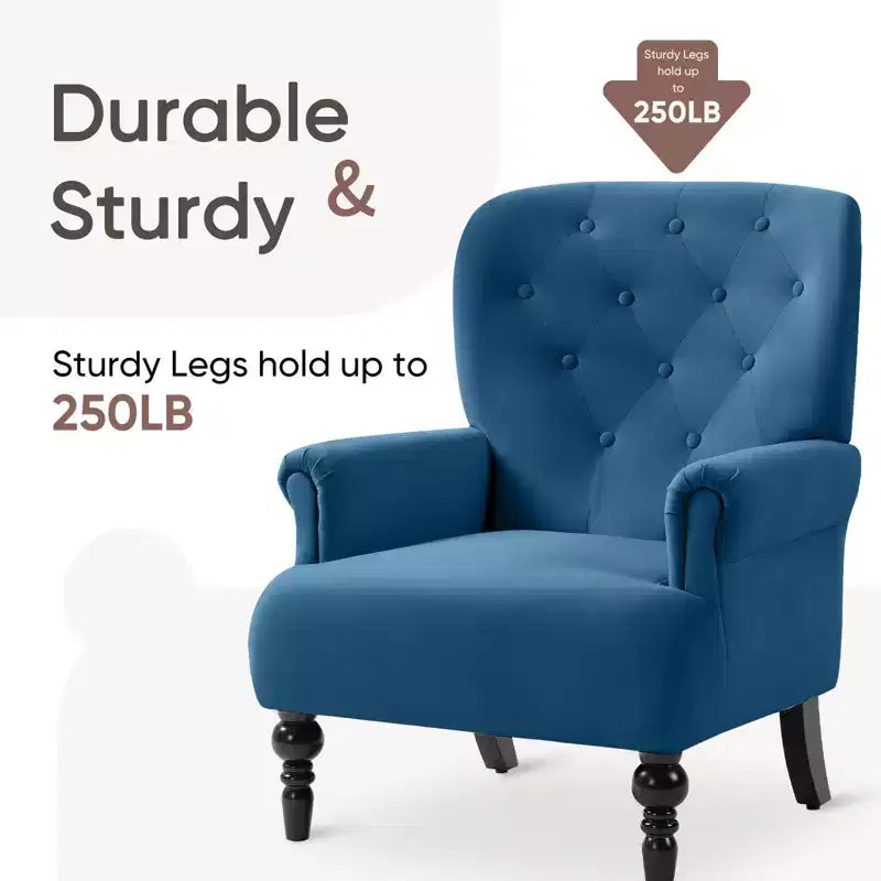 Hyleory 31'' Wide Velvet Wingback Chair