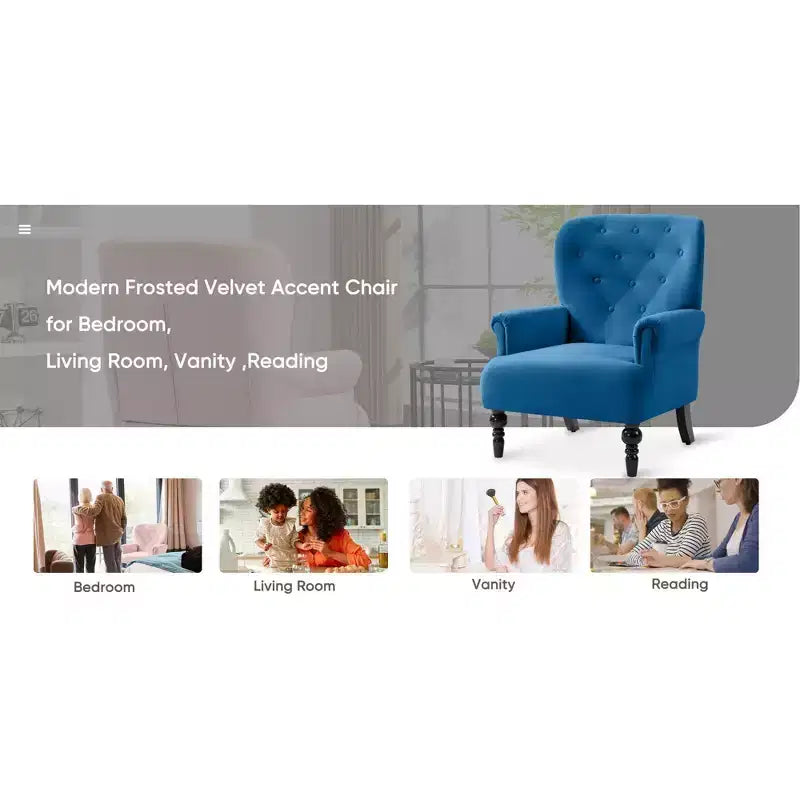 Hyleory 31'' Wide Velvet Wingback Chair