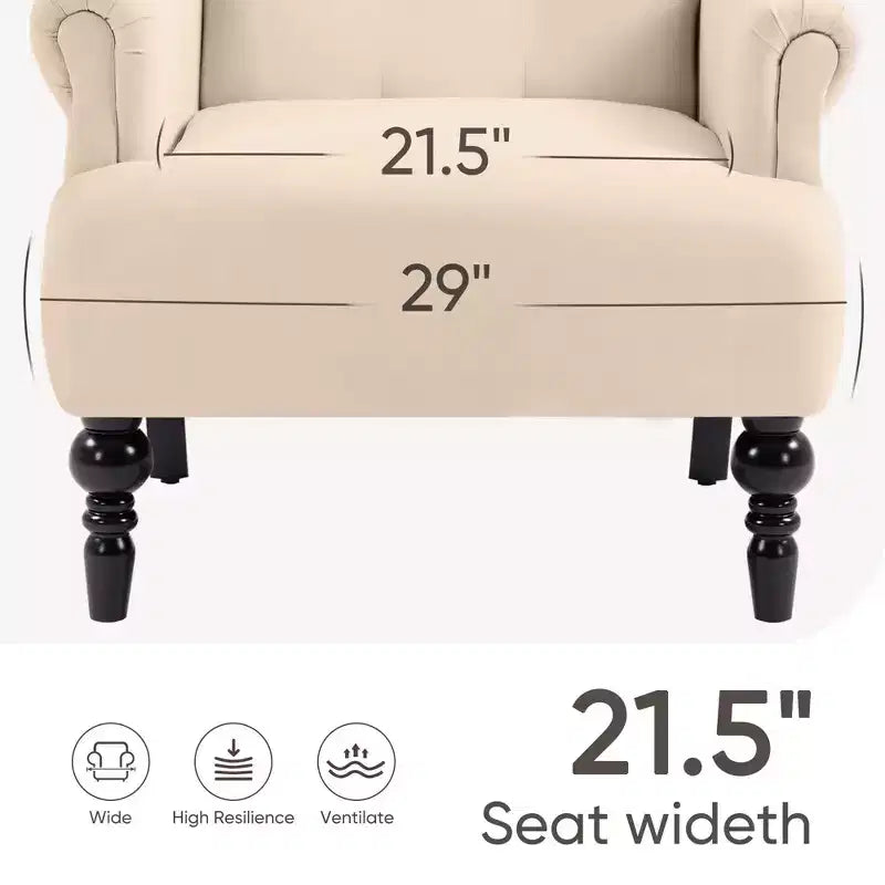 Hyleory 31'' Wide Velvet Wingback Chair