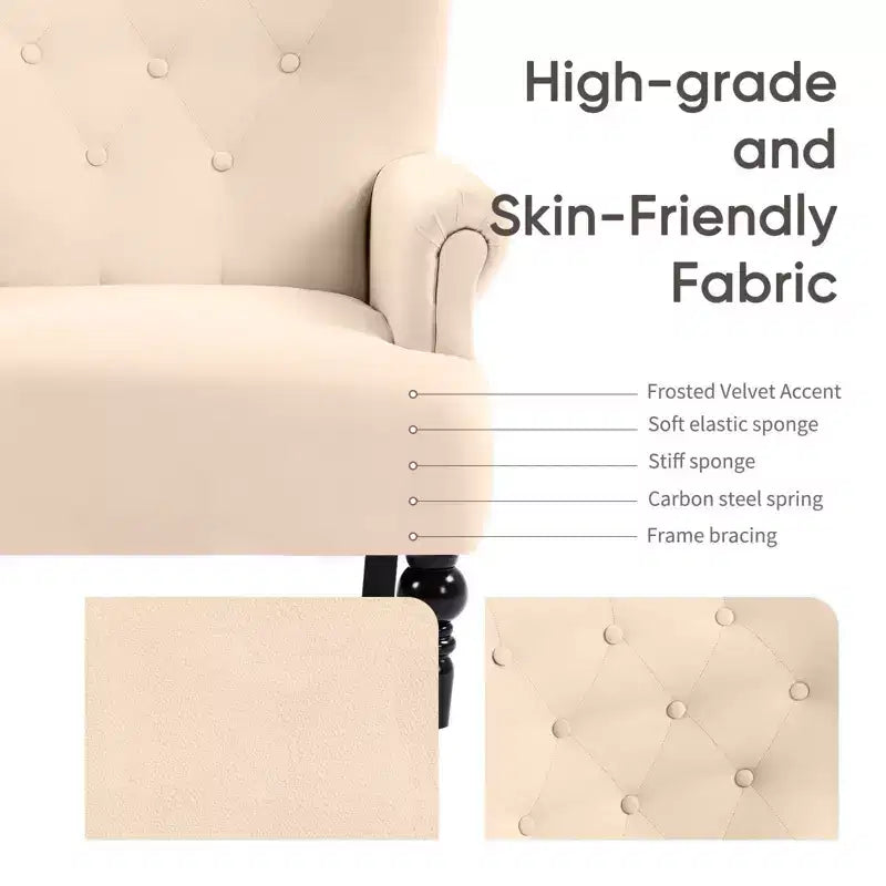 Hyleory 31'' Wide Velvet Wingback Chair