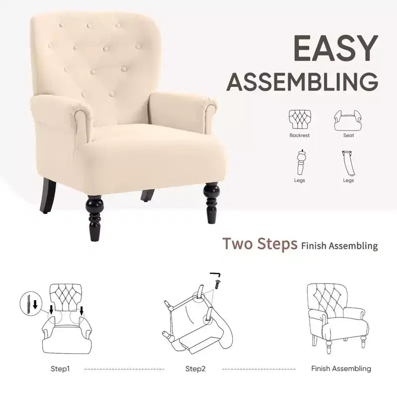 Hyleory 31'' Wide Velvet Wingback Chair