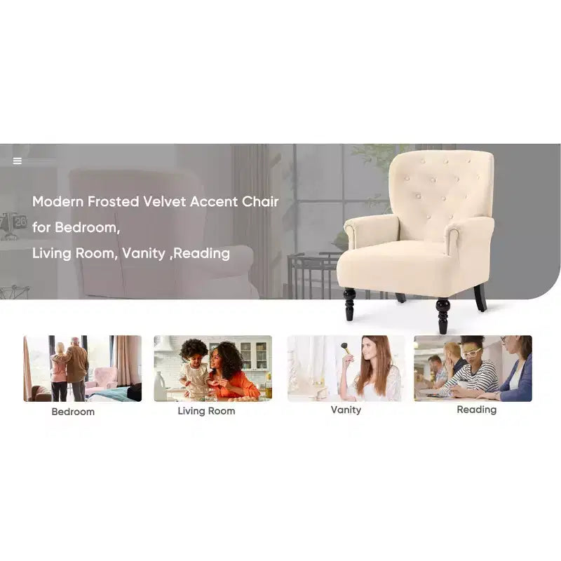 Hyleory 31'' Wide Velvet Wingback Chair