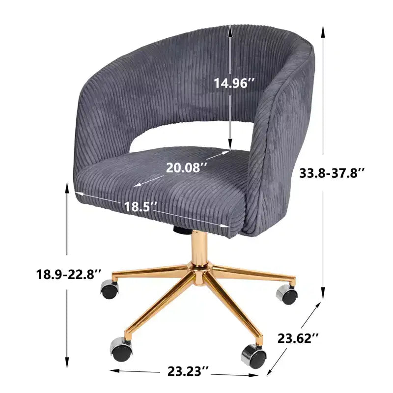 Hyleory Corduroy adjustable movable Task Office Chair