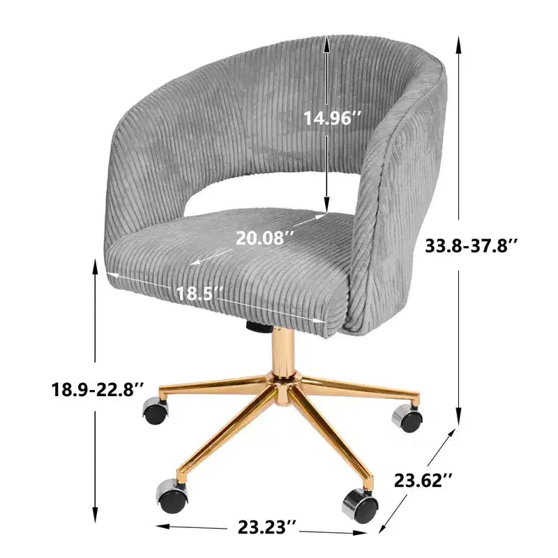 Hyleory Corduroy adjustable movable Task Office Chair