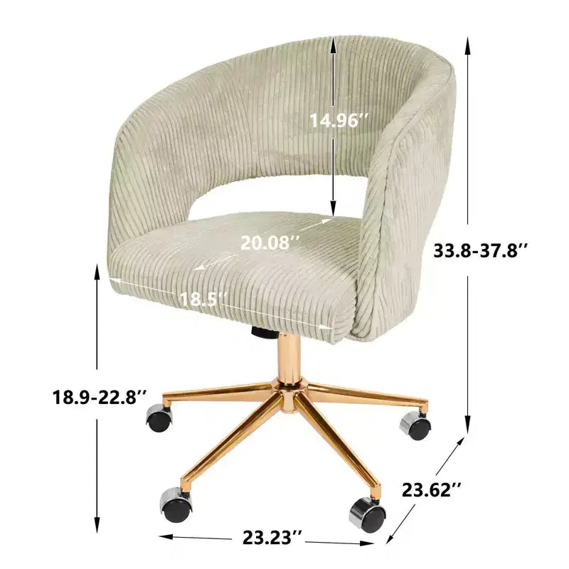 Hyleory Corduroy adjustable movable Task Office Chair