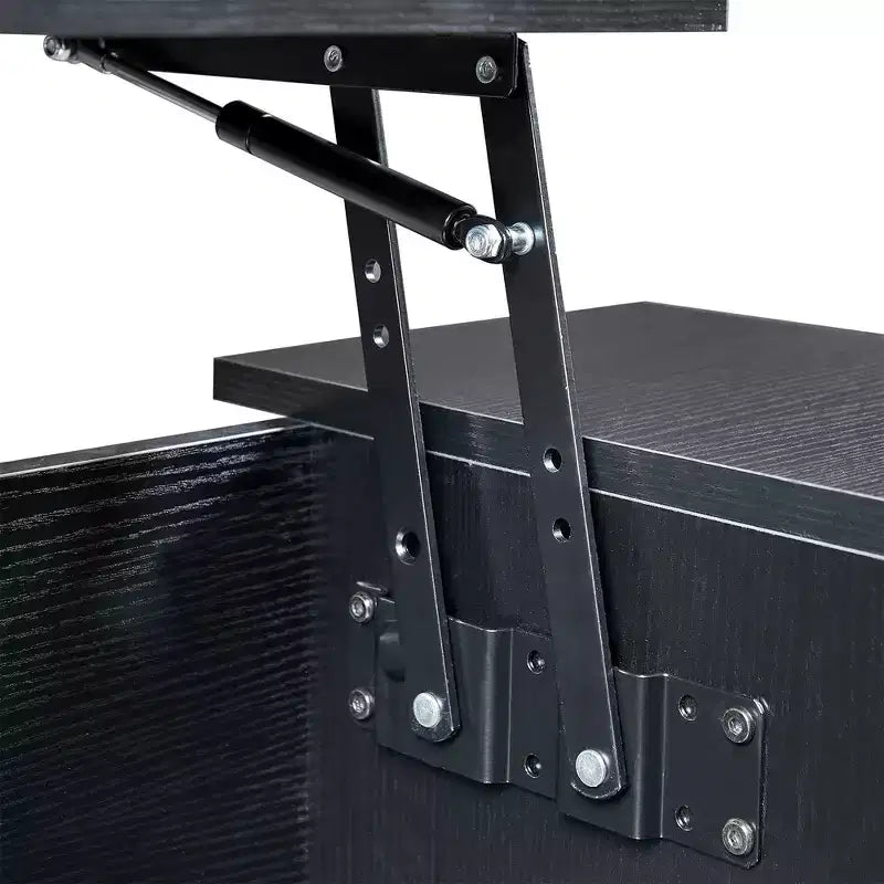 VECELO 42 Inch Lift Top Coffee Table with Metal Legs, Rising Center Table w/Hidden Compartment and 2 Storage Shelves