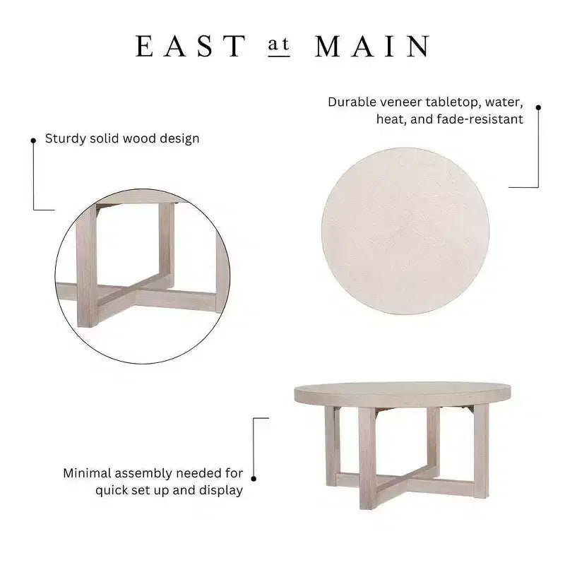 East at Main 38 Round Crisscross Base Coffee Table