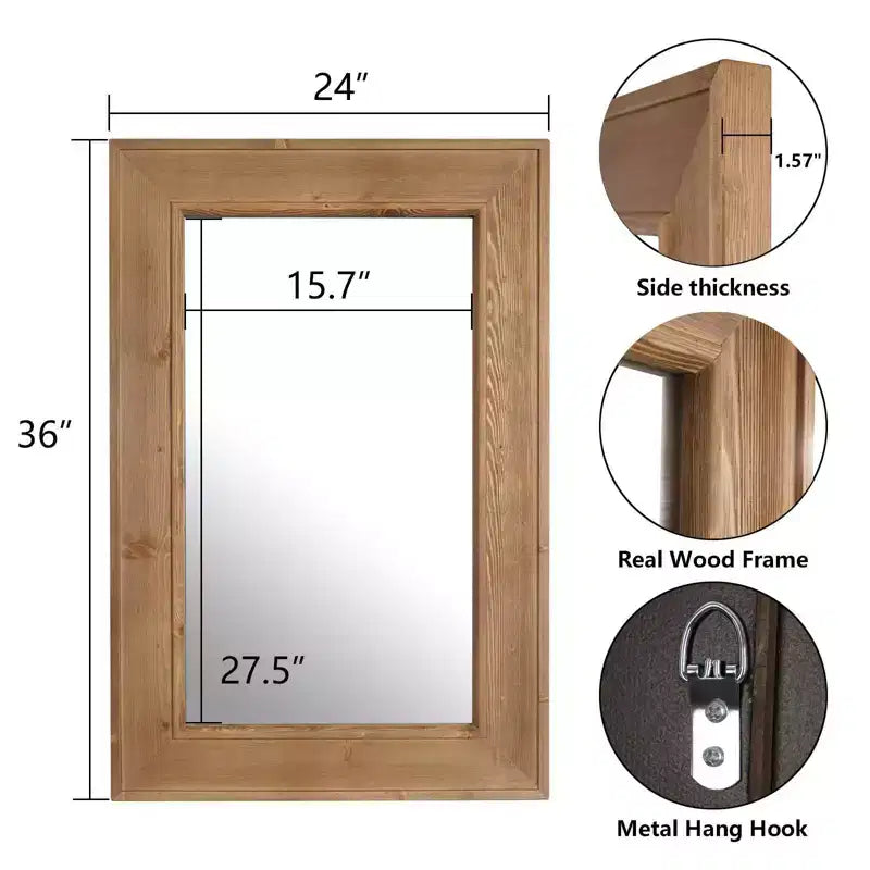 Miroir en bois lavé naturel WallBeyond
