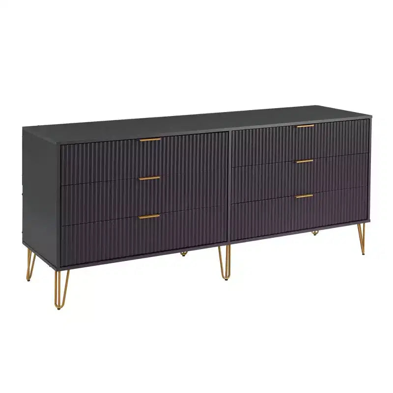 Manhattan Comfort Dumbo 3pc 5 Drawer Dresser, 6 Drawer Dresser and Nightstand Set