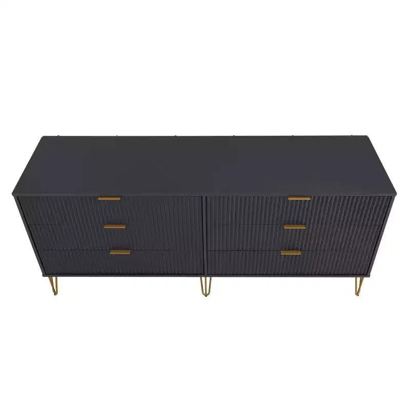 Manhattan Comfort Dumbo 3pc 5 Drawer Dresser, 6 Drawer Dresser and Nightstand Set