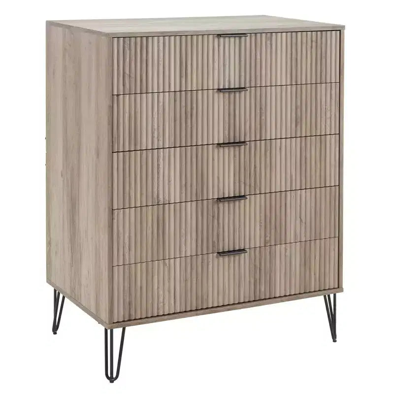 Manhattan Comfort Dumbo 3pc 5 Drawer Dresser, 6 Drawer Dresser and Nightstand Set