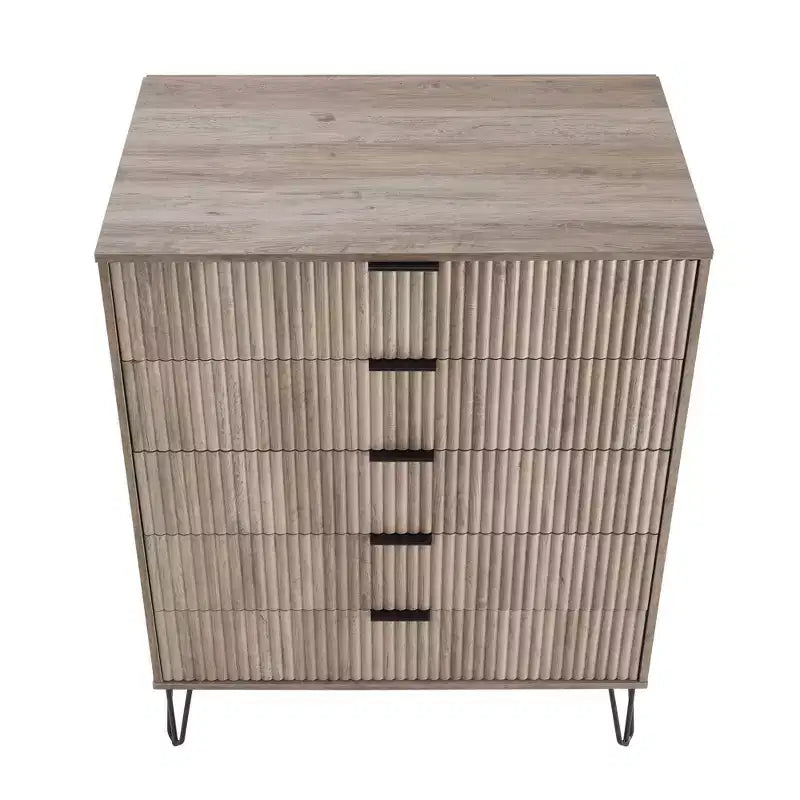 Manhattan Comfort Dumbo 3pc 5 Drawer Dresser, 6 Drawer Dresser and Nightstand Set