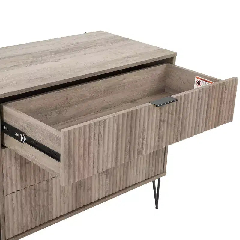 Manhattan Comfort Dumbo 3pc 5 Drawer Dresser, 6 Drawer Dresser and Nightstand Set