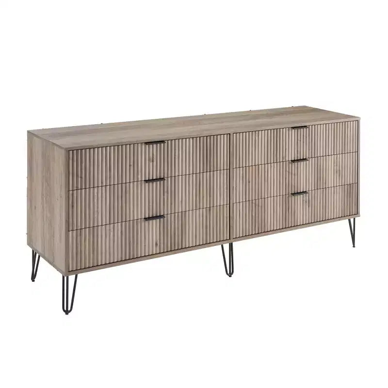 Manhattan Comfort Dumbo 3pc 5 Drawer Dresser, 6 Drawer Dresser and Nightstand Set