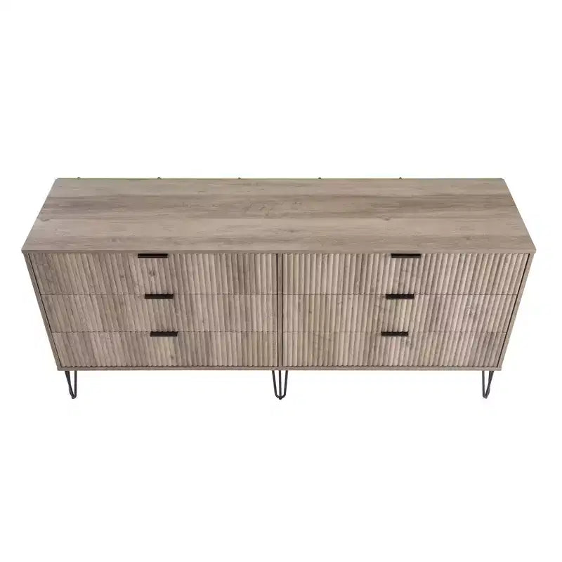 Manhattan Comfort Dumbo 3pc 5 Drawer Dresser, 6 Drawer Dresser and Nightstand Set
