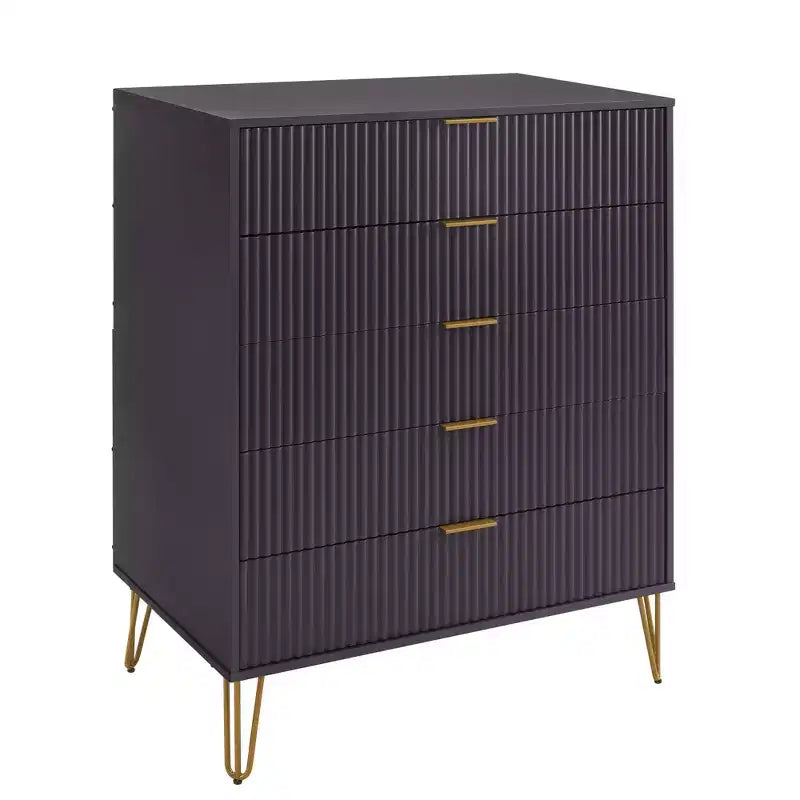 Manhattan Comfort Dumbo 3pc 5 Drawer Dresser, 6 Drawer Dresser and Nightstand Set