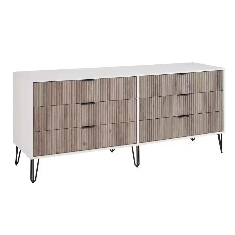 Manhattan Comfort Dumbo 3pc 5 Drawer Dresser, 6 Drawer Dresser and Nightstand Set